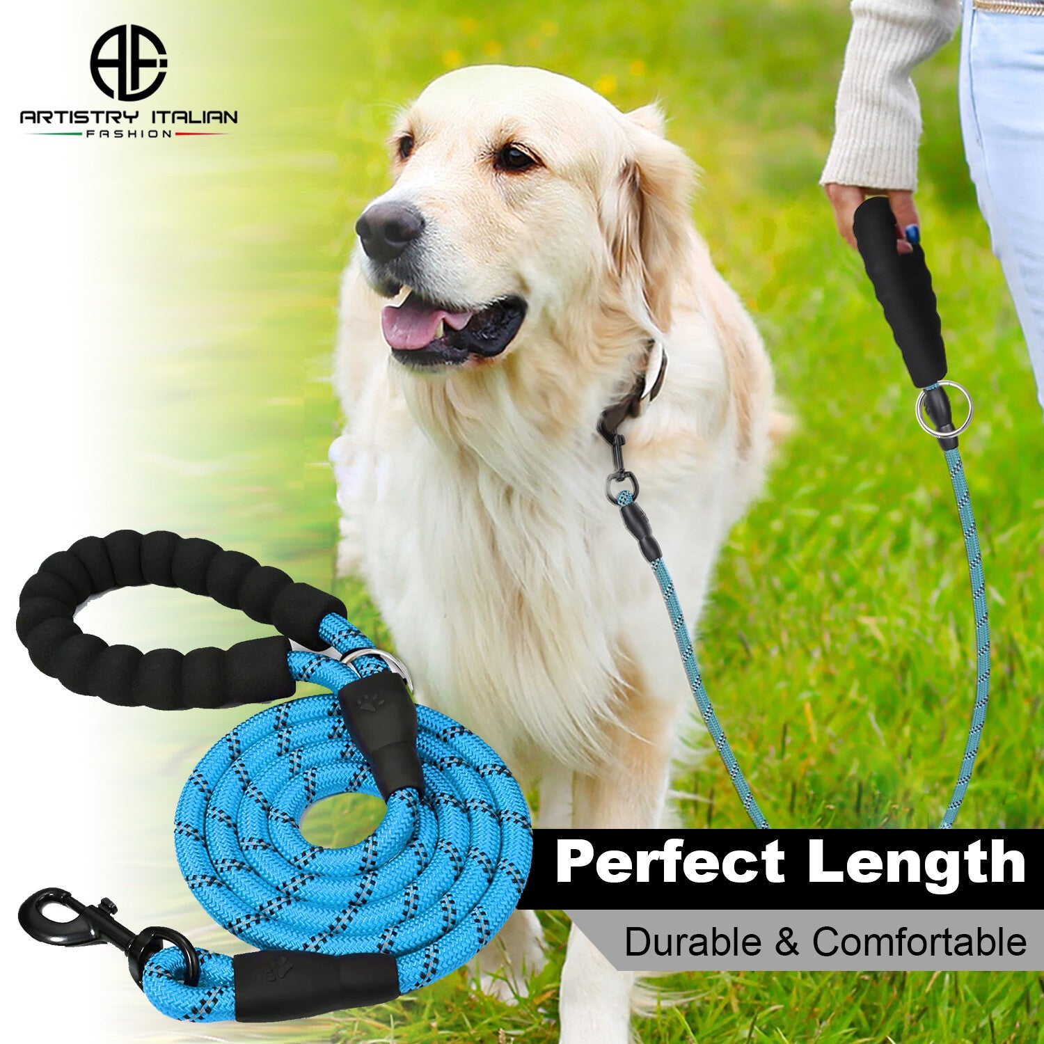 Dog Lead Rope Braided Pet Leads Strong Soft for Medium Large Dogs Walk 5FT New!