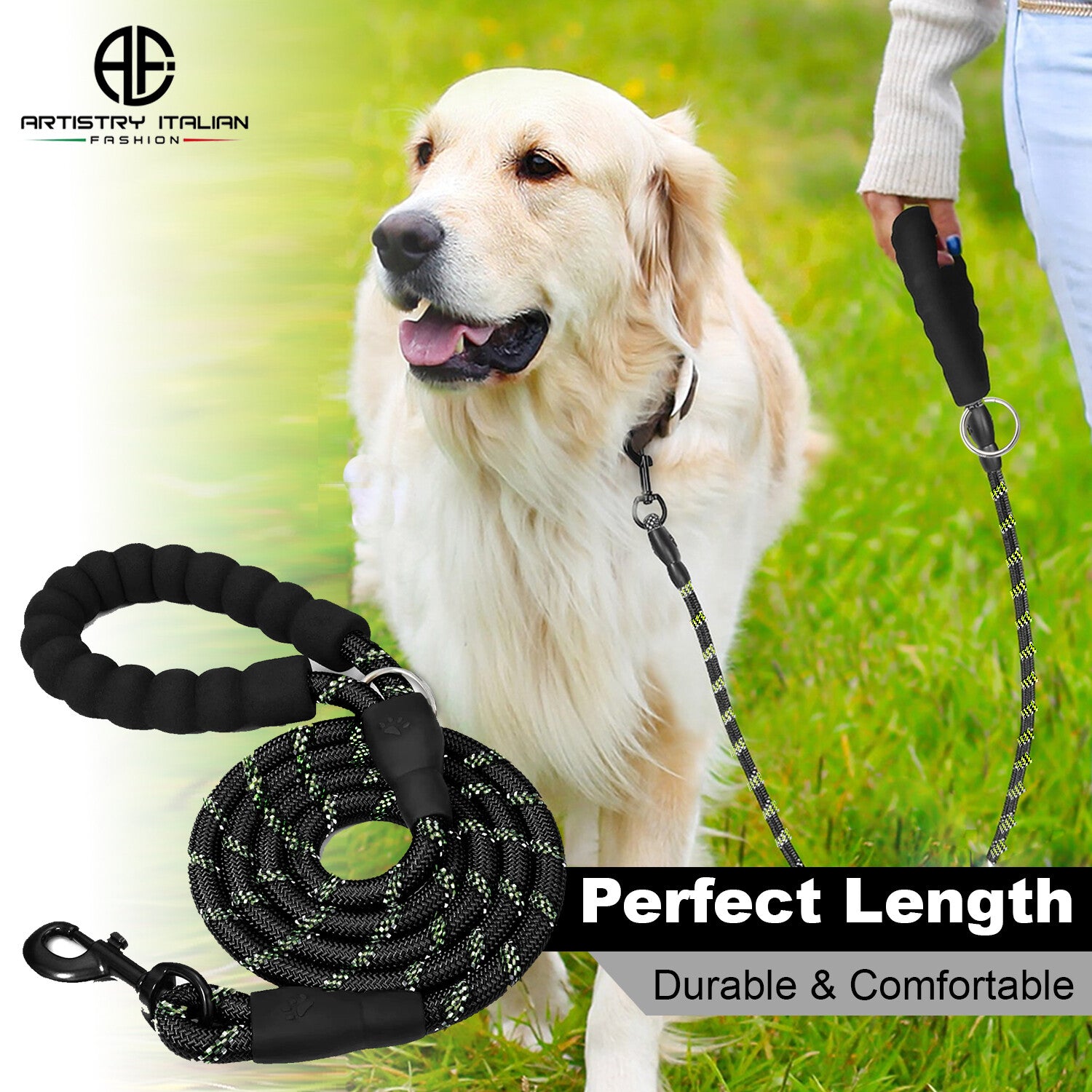 Dog Lead Rope Braided Pet Leads Strong Soft for Medium Large Dogs Walk 5FT New!