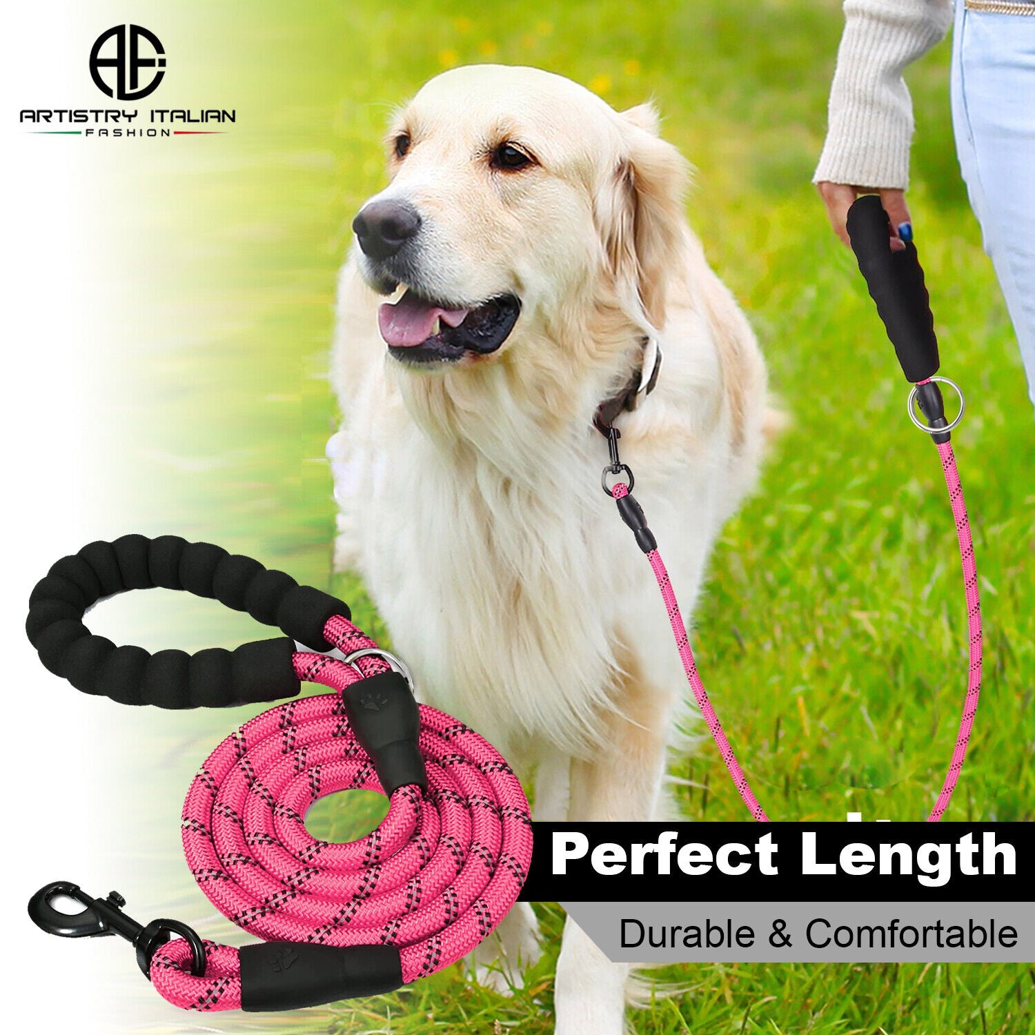 Dog Lead Rope Braided Pet Leads Strong Soft for Medium Large Dogs Walk 5FT New!